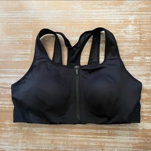 Nike Shape High Support Sports Bra Padded Front Zip Logo Black